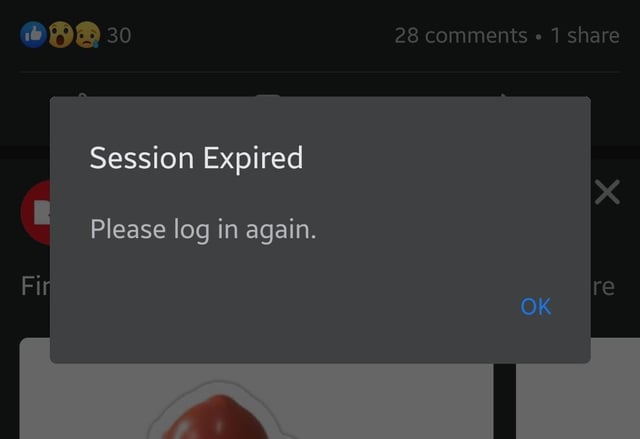 Facebook App Keeps Saying Session Expired